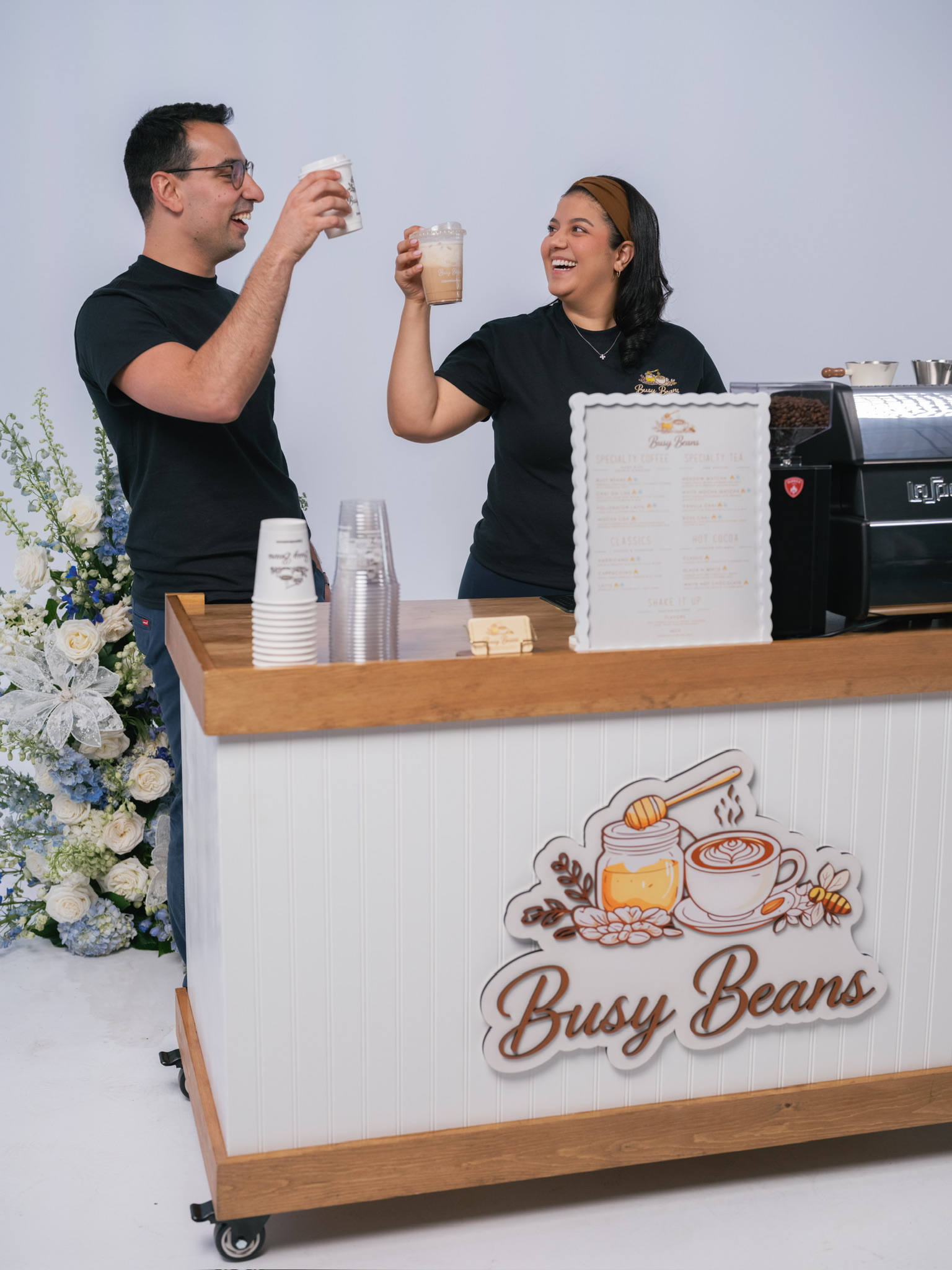 Mark and Kristina, the Busy Beans husband and wife team